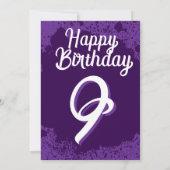 Invitation Purple Paint Splatter Photo 9e anniversaire Invita (Dos)