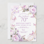 Invitation Purple papillon Lilac Garden Party 80e, Anniversai (Devant)