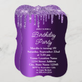 INVITATION PURPLE PARTIES SCINTILLANT DRIP ÉLÉGANTE INVITATIO (Devant / Derrière)