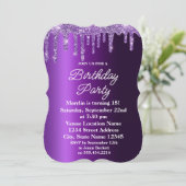 INVITATION PURPLE PARTIES SCINTILLANT DRIP ÉLÉGANTE INVITATIO (Debout devant)