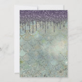 Invitation Purple Parties scintillant Drip Sirène Sweet 16 Ph (Dos)