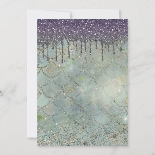 Invitation Purple Parties scintillant Drip Sirène Sweet 16 Ph (Dos)