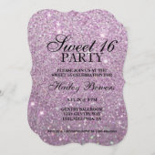 Invitation - Purple Parties scintillant Fab Sweet (Devant / Derrière)