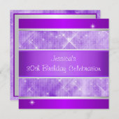 Invitation Purple Parties scintillant Silver Lights 30e anniv (Devant / Derrière)