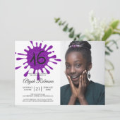 Invitation Purple Parties scintillant Splash Sweet 16 16e fêt (Debout devant)