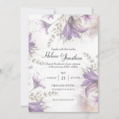 Invitation Purple Pastel Moderne Boho Floral Mariage élégant (Devant)