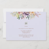 Invitation Purple Peach Summer Floral Wedding Inviter QR Code (Dos)