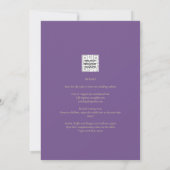 Invitation Purple Peach Summer Floral Wedding Inviter QR Code (Dos)
