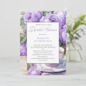 Invitation Purple Peonies White Daisies in Mason Jar | (Debout devant)