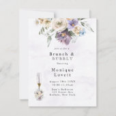 Invitation Purple Peony Fleurs sauvages Brunch et Bubbly (Devant)