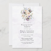 Invitation Purple Peony Fleurs sauvages Russe Engagement Part (Devant)