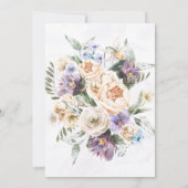 Invitation Purple Peony Fleurs sauvages Russe Engagement Part (Dos)