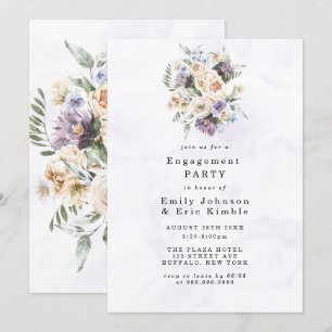 Invitation Purple Peony Fleurs sauvages Russe Engagement Part