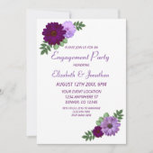 Invitation Purple Peony Floral Engagement (Devant)