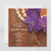 Invitation Purple Périwinkle Grange Bois Pays Couples Douche (Devant)