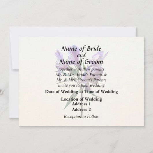 Invitation Purple Peruvian Lily (Devant)