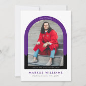 Invitation Purple Photo Arc Moderne Simple Graduation Party (Devant)