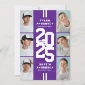 Invitation Purple Photo Collage Joint Graduation Party (Devant)