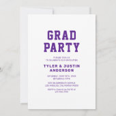 Invitation Purple Photo Collage Joint Graduation Party (Dos)