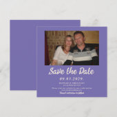 Invitation Purple Photo Enregistrer le Carré de date (Devant / Derrière)