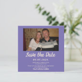 Invitation Purple Photo Enregistrer le Carré de date (Debout devant)
