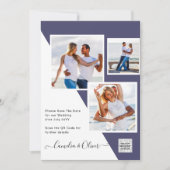 Invitation Purple PHOTO MARIAGE Inviter QR Code Enregistrer D (Devant)