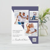 Invitation Purple PHOTO MARIAGE Inviter QR Code Enregistrer D (Debout devant)