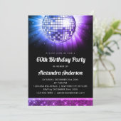 Invitation Purple Pink 60e anniversaire Disco Ball 70's (Debout devant)