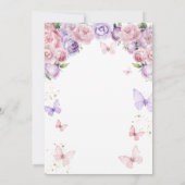 Invitation Purple Pink Bow Notre Petit Papillon Anniversaire (Dos)