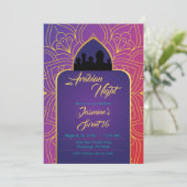 Invitation Purple Pink Gold Arabian Nights Marocain Anniversa (Debout devant)
