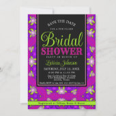 Invitation Purple Pink Lime Vert Fête des mariées moderne (Devant)