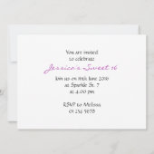 Invitation Purple Pink Ombre parties scintillant scintille Sw (Dos)