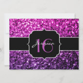 Invitation Purple Pink Ombre parties scintillant scintille Sw (Devant)
