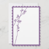Invitation Purple Plum Wild Flower Branche Mariage invite (Dos)