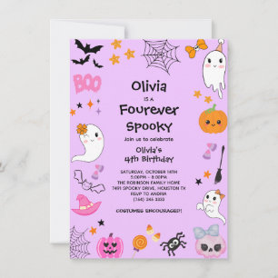 Invitation Purple pour toujours Halloween Spooky 4e anniversa