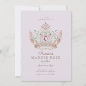 Invitation Purple Princess Crown Fairytale fête d'anniversair (Devant)