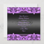 Invitation Purple Princess Sweet16 Damask Anniversaire Invita (Dos)