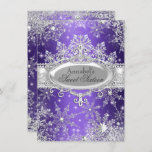 Invitation Purple Princess Winter Wonderland Sweet 16 Invitat<br><div class="desc">Violet. Sweet sixteen. 16 ans. Élégante tiara princesse et flocons de neige bijoux. S'il vous plaît noter : Toutes les images plates,  ils n'ont pas de vrais bijoux!</div>