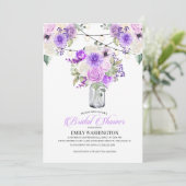 Invitation Purple Printemps Floral Vase Bridal Show Invitatio (Debout devant)