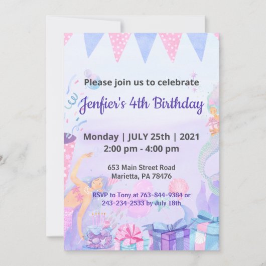 Invitation Purple Queen thème bébé Anniversaire (Devant)