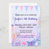 Invitation Purple Queen thème bébé Anniversaire (Devant / Derrière)