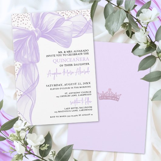 Invitation Purple Quinceanera