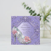 Invitation Purple Quinceañera fête d'anniversaire (Debout devant)