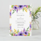 Invitation Purple Radiant Meadow Wedding (Debout devant)