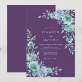 Invitation Purple Radiant Winter Wedding (Devant / Derrière)