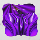 Invitation Purple Rainbow Dreams, Angel Wings (Devant / Derrière)