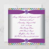 Invitation Purple Rainbow Girls Anniversaire (Dos)