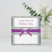 Invitation Purple Rainbow Sweet 16 Party (Debout devant)