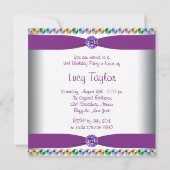 Invitation Purple Rainbow Sweet 16 Party (Dos)