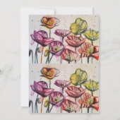 Invitation Purple Red Poppy Floral 60e anniversaire Invitatio (Dos)